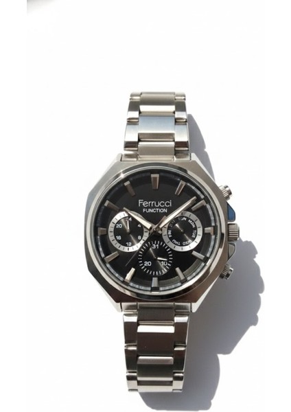 Erkek Kol Saati Gümüş Renk, Siyah Kadran – Şık Metal Kordon, 2 Yıl Garantili