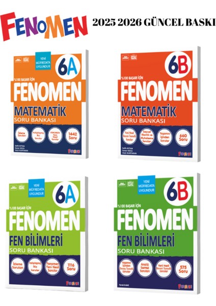 Fenomen Yayınları 6.sınıf Matematik ve Fen Bilimleri 2025 2026 Yeni Ürün