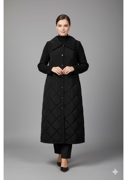 Yüksek Yün Içerikli Kol ve Yan Detaylı Soft Dolgulu Spor Zamansız Manto Kaban-Siyah fiyatları