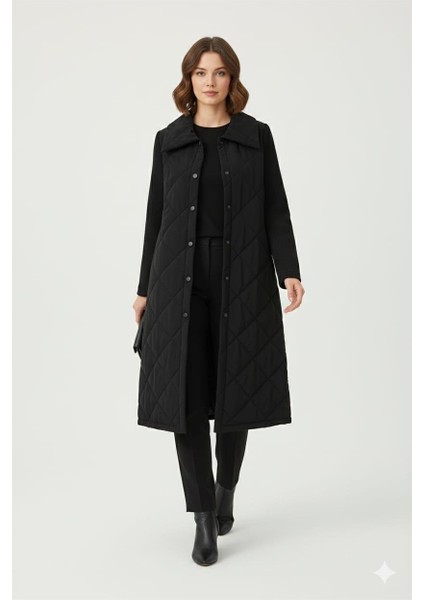 Yüksek Yün Içerikli Kol ve Yan Detaylı Soft Dolgulu Spor Zamansız Manto Kaban-Siyah fırsatları