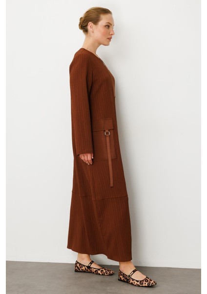 Poly - Cupra Garni Detaylı Spor Zamansız Ferace Kap-Kahve fırsatları