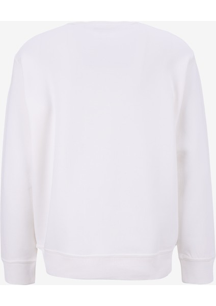 Bisiklet Yaka Beyaz Erkek Sweatshırt XM000368AF10818U0009 Sweatshirt