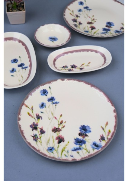 Porselen Morden Kahvaltı ve Ikram Takımı 6 Kişilik 14 Parça modelleri