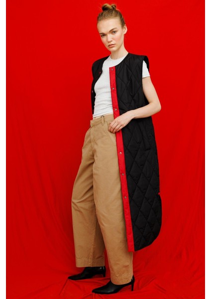 Armonia Çıt Çıt Kapamalı Renk Detayları ile Süslenmiş Zamansız Spor Yelek-Siyah fiyatları