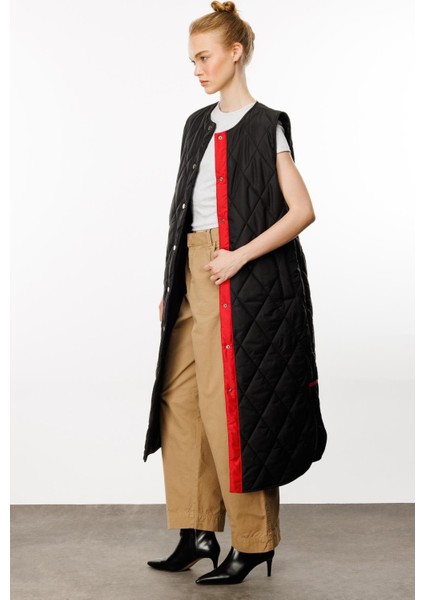 Armonia Çıt Çıt Kapamalı Renk Detayları ile Süslenmiş Zamansız Spor Yelek-Siyah indirimleri