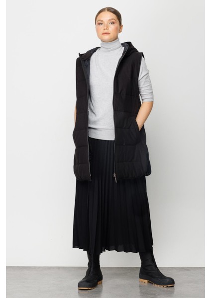 Basen Örten Kapitone Içi Dolgulu Renkli Astarlı Spor Zamansız Yelek-Siyah fiyatları