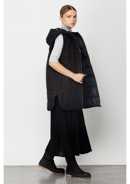 Basen Örten Kapitone Içi Dolgulu Renkli Astarlı Spor Zamansız Yelek-Siyah modelleri