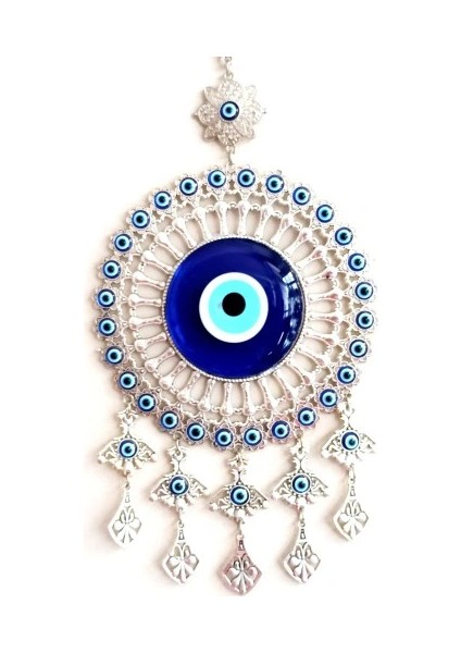 Yuvarlak Nikel Zamak Kaplamalı Nazar Boncuğu Duvar Süsü