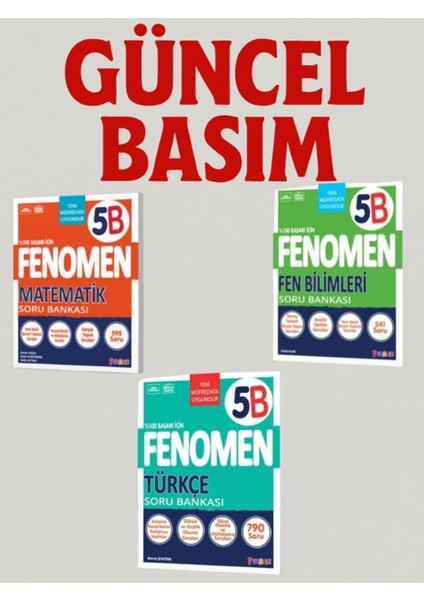 5. Sınıf Matematik - Fen Bilimleri - Türkçe (B) Set Soru Bankaları