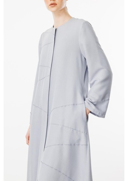 Zv Nervur Aller Dikiş Detaylı Ipekçe Doku Zamansız Spor Kap/ Ferace-Gri modelleri