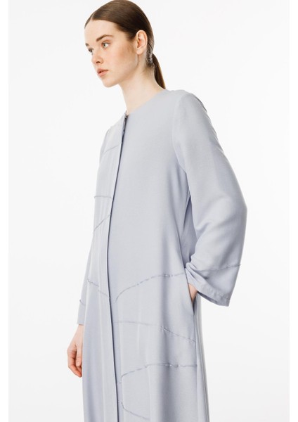 Zv Nervur Aller Dikiş Detaylı Ipekçe Doku Zamansız Spor Kap/ Ferace-Gri indirimleri