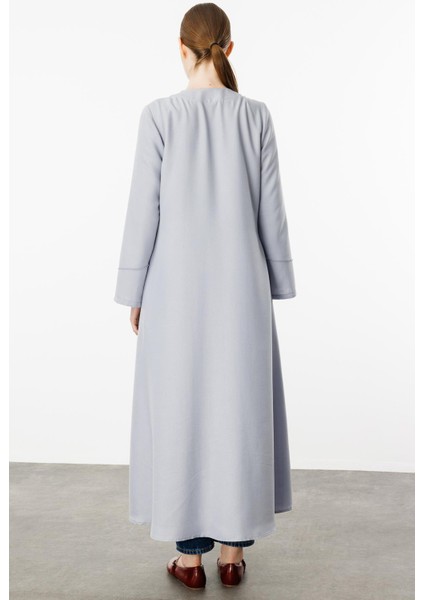 Zv Nervur Aller Dikiş Detaylı Ipekçe Doku Zamansız Spor Kap/ Ferace-Gri