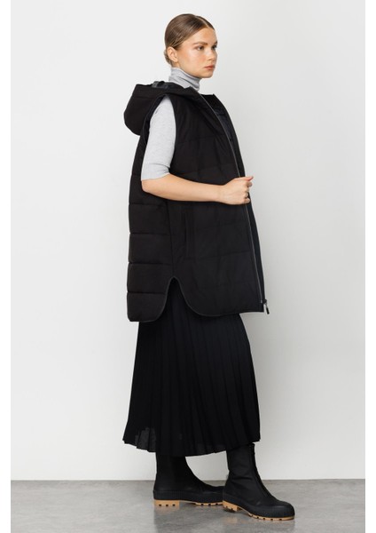 Basen Örten Kapitone Içi Dolgulu Renkli Astarlı Spor Zamansız Yelek-Siyah indirimleri