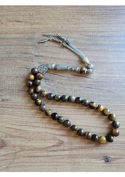 Tesbih Doğal Taş Kaplan Gözü 33'lü 8mm fiyatları