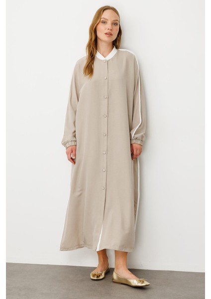 Ss Kontrast Biye Detaylı Ribana Yaka Spor Ipekçe Doku Kap/ Ferace-Taş fiyatları