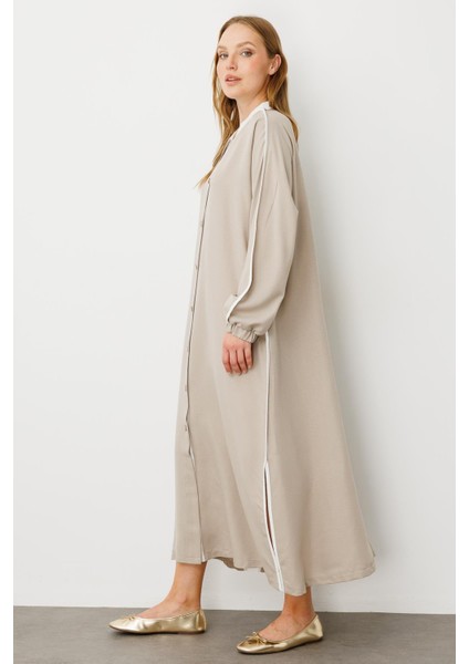 Ss Kontrast Biye Detaylı Ribana Yaka Spor Ipekçe Doku Kap/ Ferace-Taş fırsatları