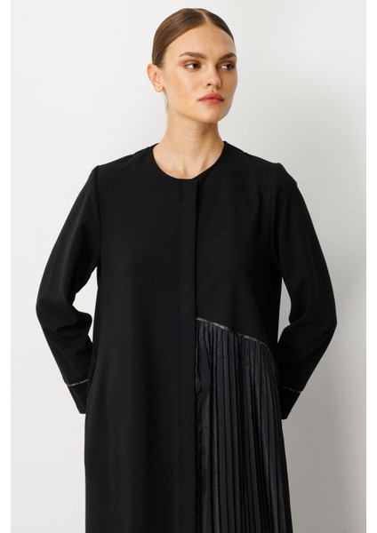 Krep Esnek Doku Polycupra Pilise Garni Detaylı Kap / Ferace-Siyah modelleri