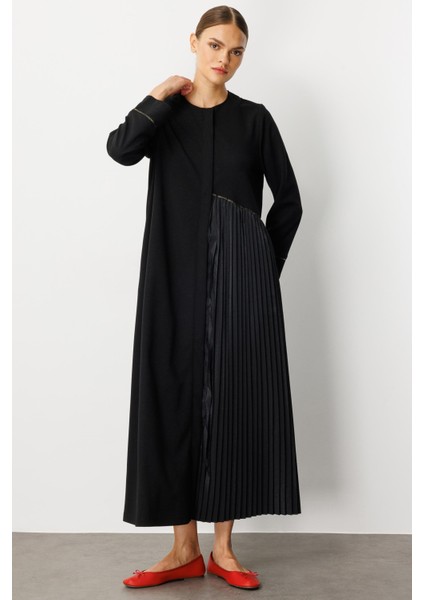 Krep Esnek Doku Polycupra Pilise Garni Detaylı Kap / Ferace-Siyah indirimleri