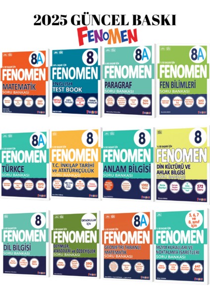 8.sınıf A Serisi Süper Ideal Set 12 Kitap