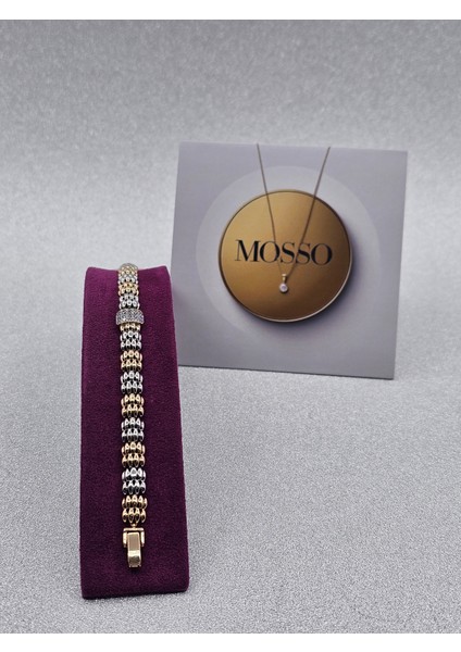 Xuping Bronz Gümüş Zirkon Detaylı Hasır Model Çelik Bileklik fiyatları