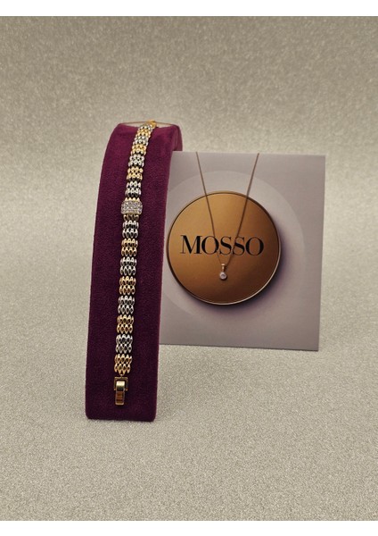 Xuping Bronz Gümüş Zirkon Detaylı Hasır Model Çelik Bileklik fırsatları