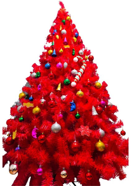 Yılbaşı Çam Ağacı Kırmızı 210 cm 800 Dal modelleri