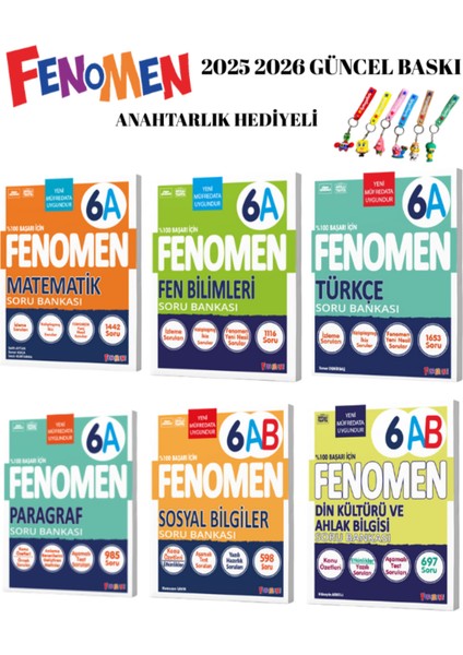 Fenomen Yayınları 6.sınıf Tüm Dersler A Serisi 6 Lı 2025 2026 Yeni Ürün