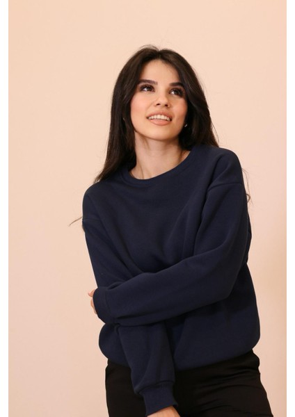 3 Iplik Şardonlu Kaliteli Bisiklet Yaka Sweatshirt modelleri