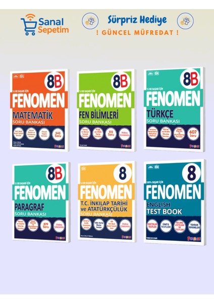 8. Sınıf Matematik - Fen B. - Türkçe - Paragraf - Inkılap T. - English Test (B) Set Soru Bankaları