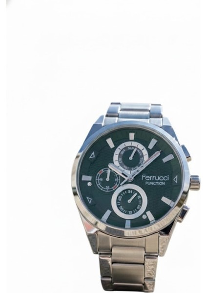 Erkek Kol Saati Gümüş Renk, Yeşil Kadran – Şık Metal Kordon, 2 Yıl Garantili