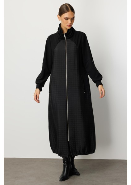 Kare Jakar Krep Doku Mix Astarlı Mevsimlik Spor Trench Kap-Siyah fiyatları