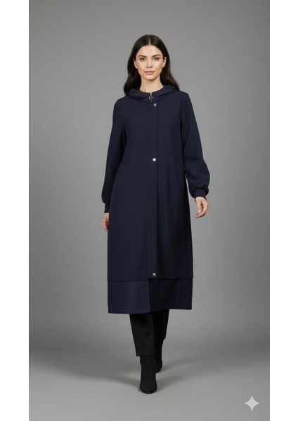 Ray Kapitone Desen Krep Doku Astarlı Spor Trench Kap-Laci