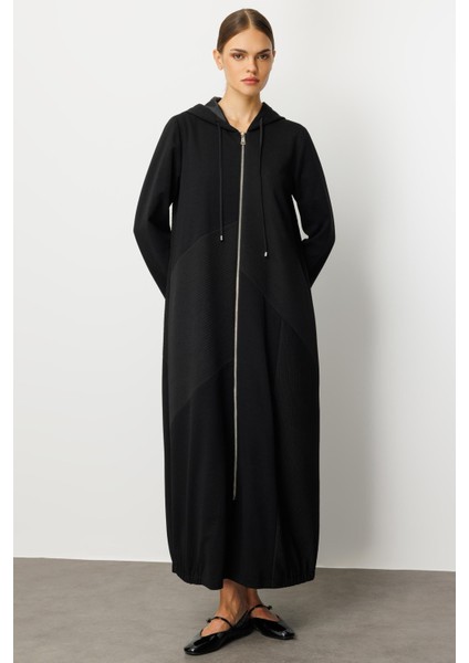 Otto Kumaş ve Düz Krep Doku Ile Pach Edilmiş Içi Komple Astarlı Zamansız Mevsimlik Trench / Kap-Siyah fiyatları