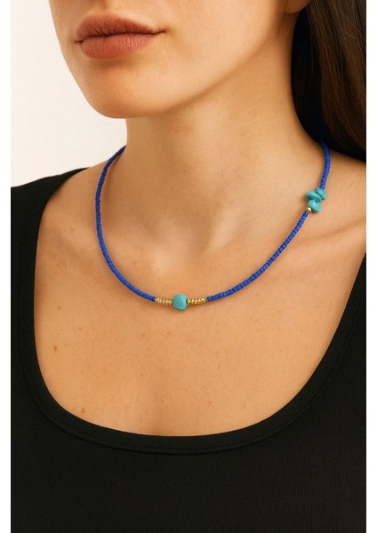 Turkuaz Doğal Taş Kolye