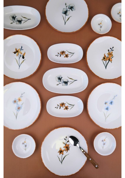 Porselen Azelya Kahvaltı ve Ikram Takımı 6 Kişilik 14 Parça fiyatları