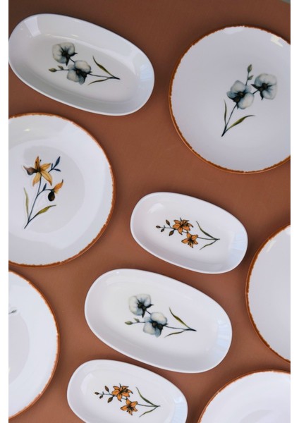 Porselen Azelya Kahvaltı ve Ikram Takımı 6 Kişilik 14 Parça