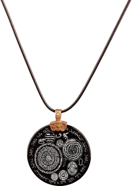 Siyah Çok Dualı Akik Taşı Kolye, Manevi Sembollerle Şifa ve Denge