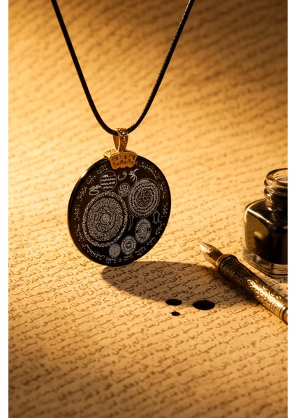 Siyah Çok Dualı Akik Taşı Kolye, Manevi Sembollerle Şifa ve Denge fırsatları