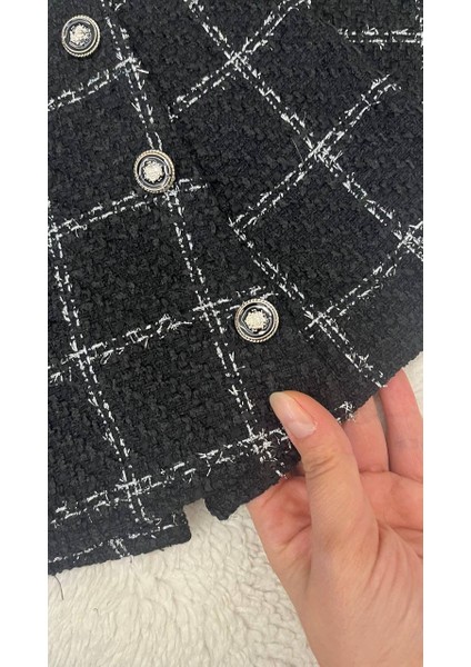 Kız Çocuk Gömlek Yaka Süveter- Şort Etek