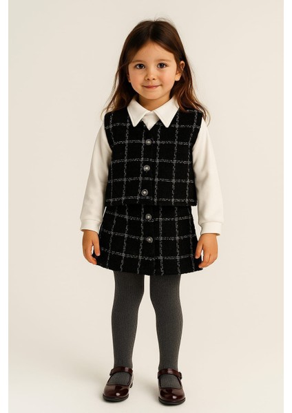 Kız Çocuk Gömlek Yaka Süveter- Şort Etek fiyatları