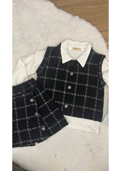 Kız Çocuk Gömlek Yaka Süveter- Şort Etek fırsatları