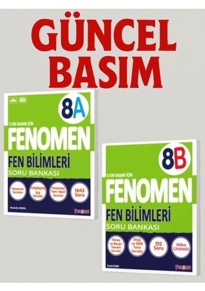 8. Sınıf Fen Bilimleri (A) - Fen Bilimleri (B) Set Soru Bankaları
