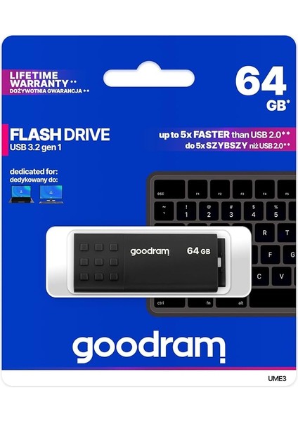 USB-UME3-0640K0R11-64GB 3.2 Gen.1 USB Flash Bellek