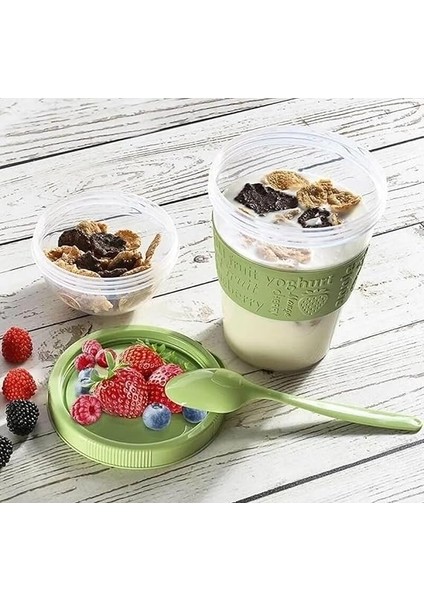 Müsli ve Granola Kapsülü, 600 ml Sızdırmaz Yoğurt Kabı, Take And Go Kaşıklı Granola Kabı, Pratik ve Taşınabilir Tasarım (Pembe) fiyatları