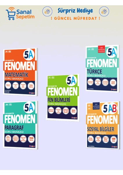 5. Sınıf Matematik - Fen Bilimleri - Türkçe - Paragraf - Sosyal Bilgiler (A) Set Soru Bankaları