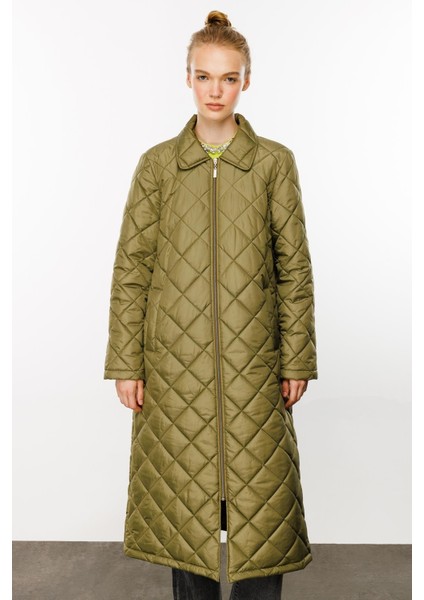 Paris Hafif Elyaf Yalıtımlı Baharlık Trençkot Kap Kaban-Yeşil fırsatları