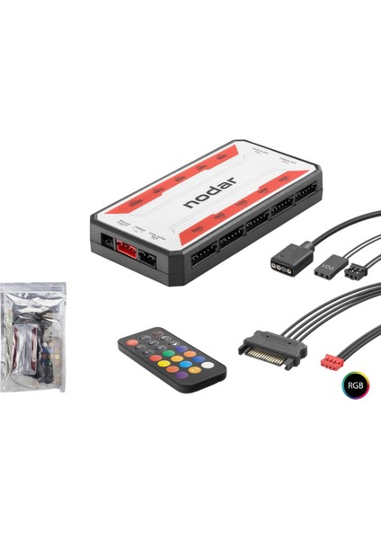 Argb Fan ve LED Kontrolcü Hub Seti + Uzaktan Kumanda Beyaz