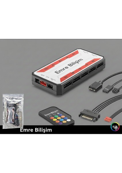 Argb Fan ve LED Kontrolcü Hub Seti + Uzaktan Kumanda Beyaz modelleri
