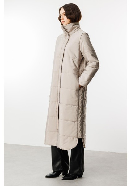 Saç Örgü Kapitone Içi Polar Kaplı Hafif Gündelik Kullanıma Uygun Kaban Manto-Taş modelleri