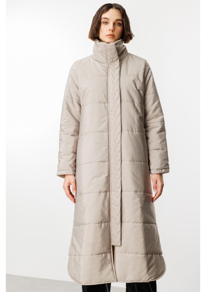 Saç Örgü Kapitone Içi Polar Kaplı Hafif Gündelik Kullanıma Uygun Kaban Manto-Taş indirimleri